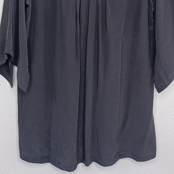 Bob Mackie 100% Silk Wooden Beaded Embellished Neck Aztec Boho XS Blouse - Picture 6 of 13